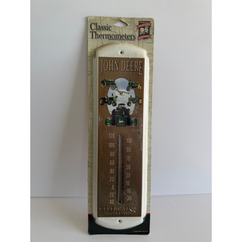 John Deere 160 Years Classic Wall Thermometer Vintage Tractor Decor USA Made